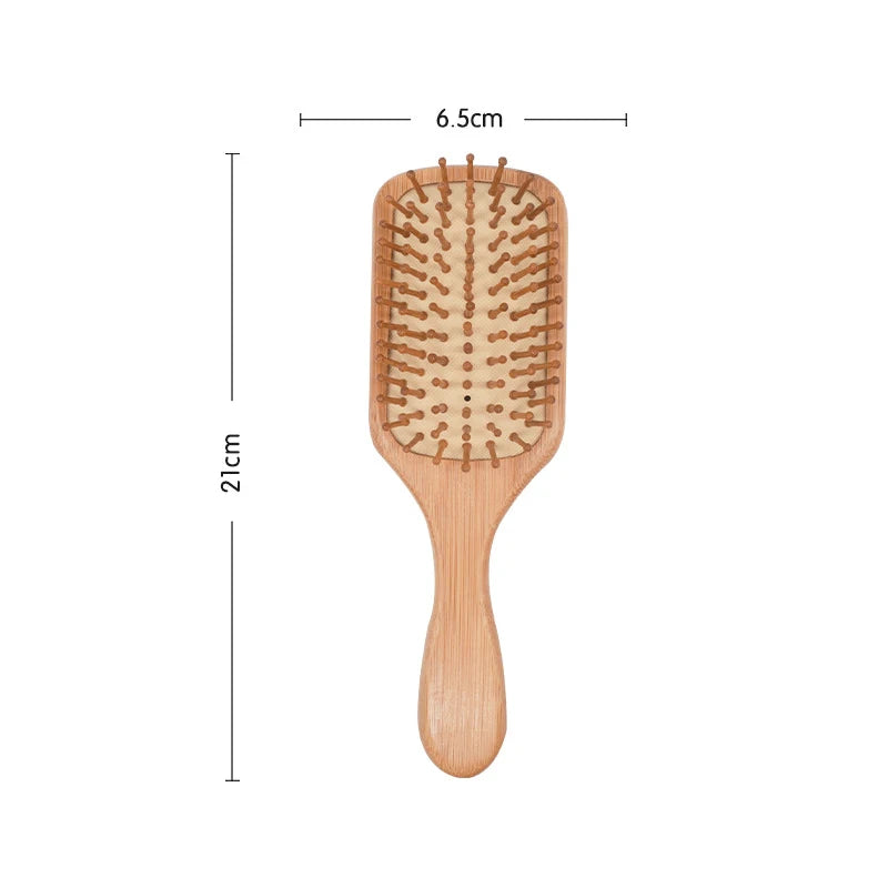 Zero Waste: Unisex 1PC Bamboo Wood Brush - Professional Paddle Cushion Hairbrush for Healthy Scalp & Hair Care Massage