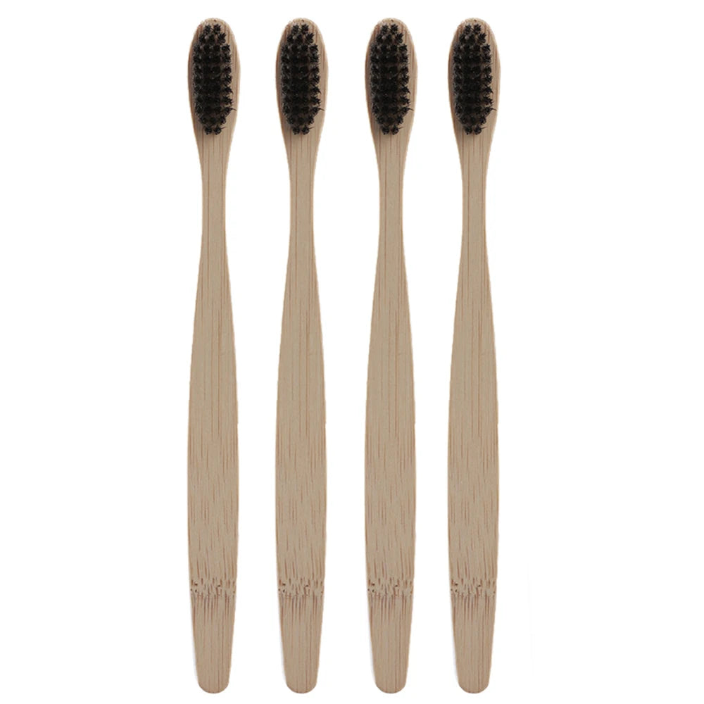 Zero Waste: 8pcs Bamboo Wooden Toothbrushes with Eco-friendly Bristle