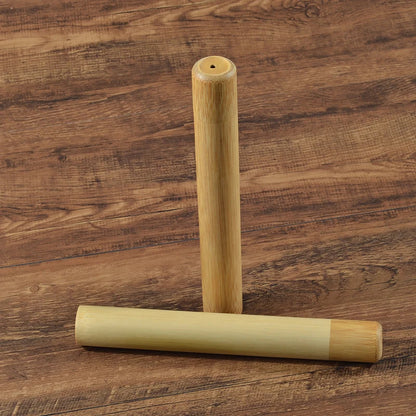 Zero Waste: Eco-friendly Natural Bamboo Toothbrush Case - Tube 8.3 Inch for Adult - Case Hand Made