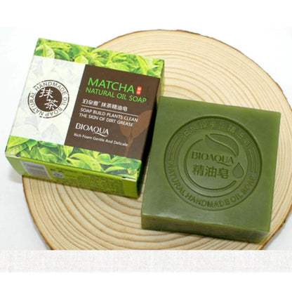 Zero Waste: Organic Matcha Green Tea Handmade Soap - Face Cleansing Soap Remove Acne - Bar Soap 100g