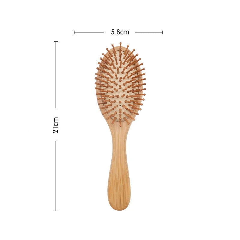 Zero Waste: Unisex 1PC Bamboo Wood Brush - Professional Paddle Cushion Hairbrush for Healthy Scalp & Hair Care Massage