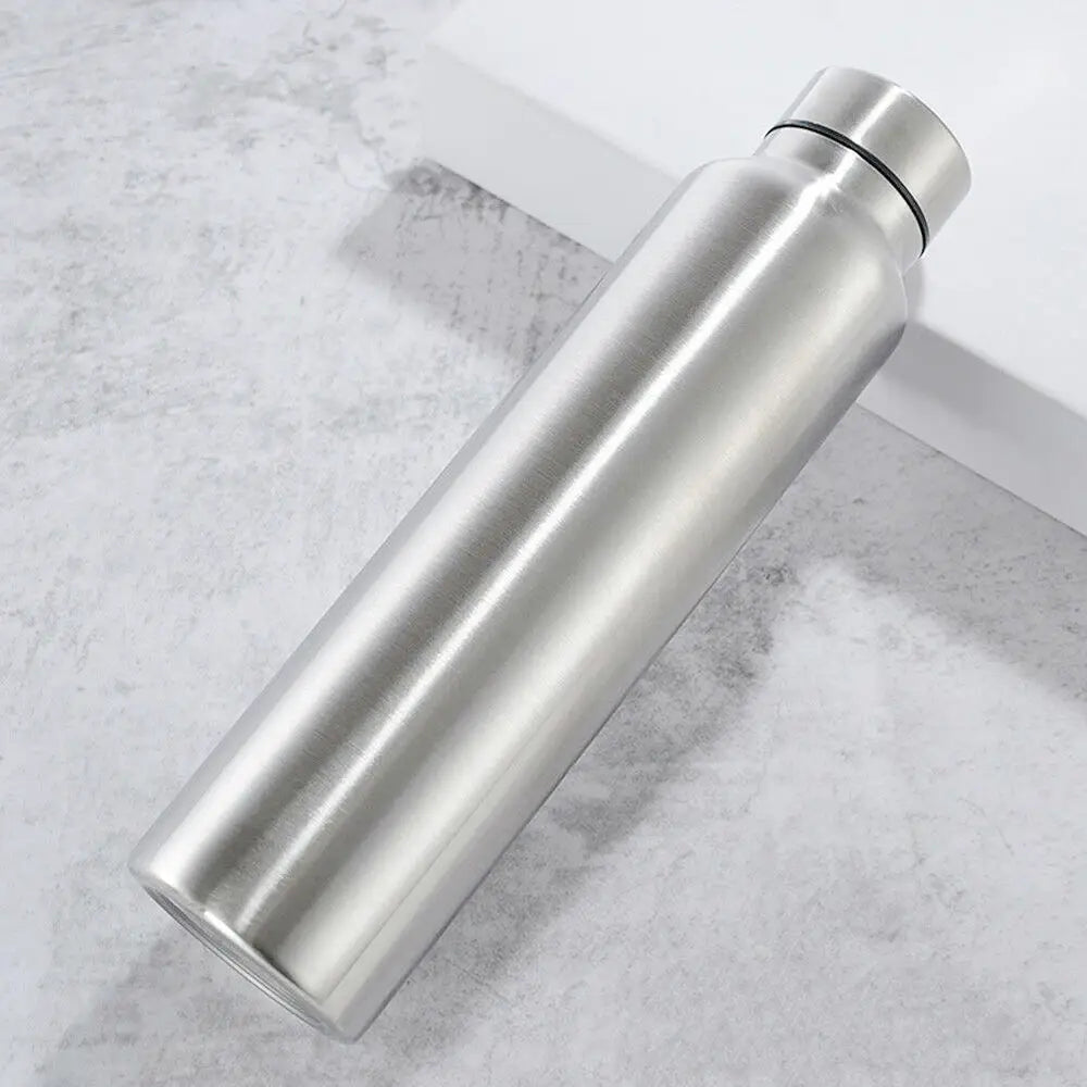 Zero Waste: Stainless Steel 650ml/1000ml Water Bottle - Single-layer Metal Flask