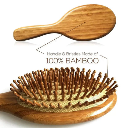 Zero Waste: Unisex 1PC Bamboo Wood Brush - Professional Paddle Cushion Hairbrush for Healthy Scalp & Hair Care Massage