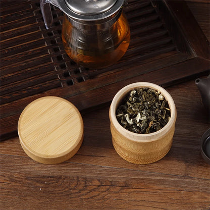 Zero Waste: Eco-friendly Natural Bamboo Food Storage Box - Canister Tea, Nuts, Spices, etc. Kitchen Containers