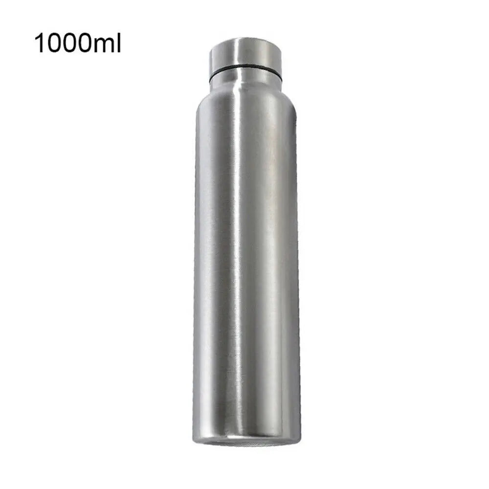 Zero Waste: Stainless Steel 650ml/1000ml Water Bottle - Single-layer Metal Flask