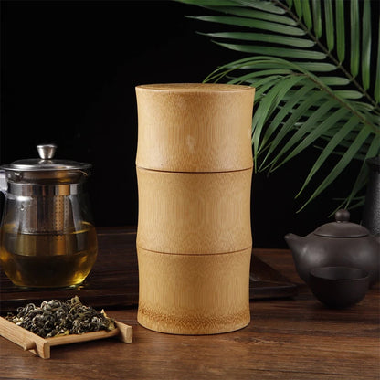 Zero Waste: Eco-friendly Natural Bamboo Food Storage Box - Canister Tea, Nuts, Spices, etc. Kitchen Containers