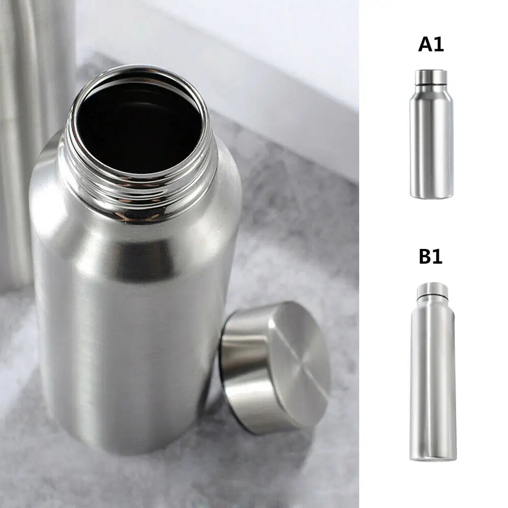 Zero Waste: Stainless Steel 650ml/1000ml Water Bottle - Single-layer Metal Flask