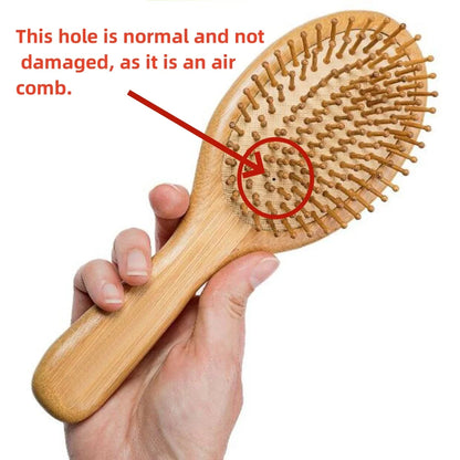 Zero Waste: Unisex 1PC Bamboo Wood Brush - Professional Paddle Cushion Hairbrush for Healthy Scalp & Hair Care Massage