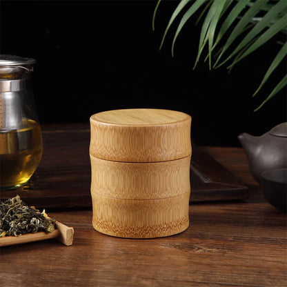 Zero Waste: Eco-friendly Natural Bamboo Food Storage Box - Canister Tea, Nuts, Spices, etc. Kitchen Containers