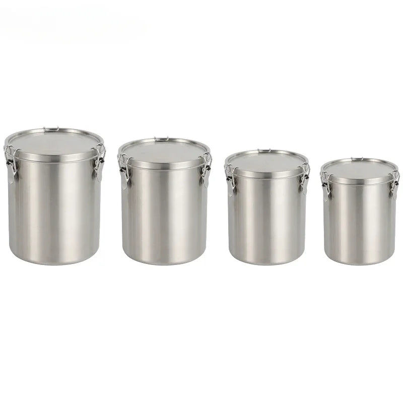 Zero Waste: Stainless Steel Containers for Food - Sealed Container Coffee Beans Storage Airtight - Tea Hermetic Pots Whole Grains Hermetic Seal