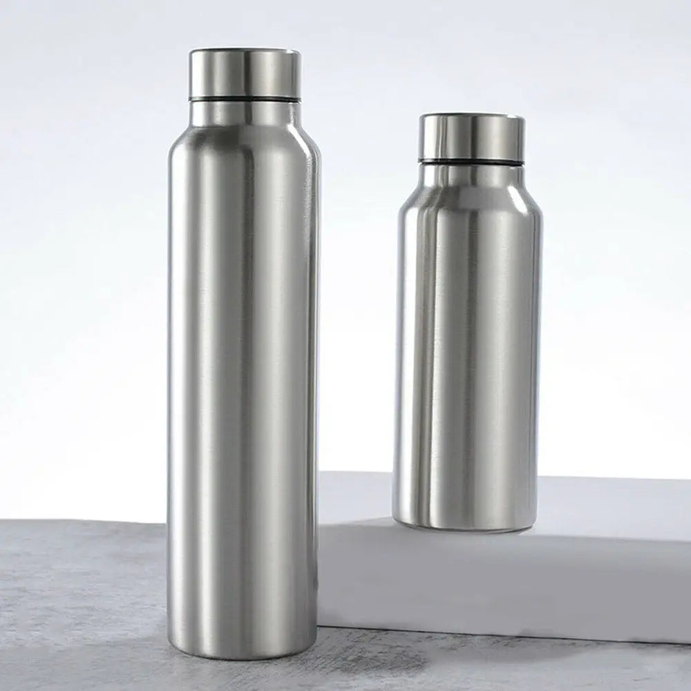 Zero Waste: Stainless Steel 650ml/1000ml Water Bottle - Single-layer Metal Flask