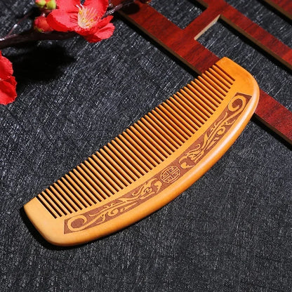 Zero Waste: Natural Peach Wood Hair Comb Close Teeth Anti-static Head Massage Hair Care