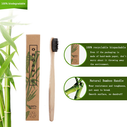 Zero Waste: 8pcs Bamboo Wooden Toothbrushes with Eco-friendly Bristle